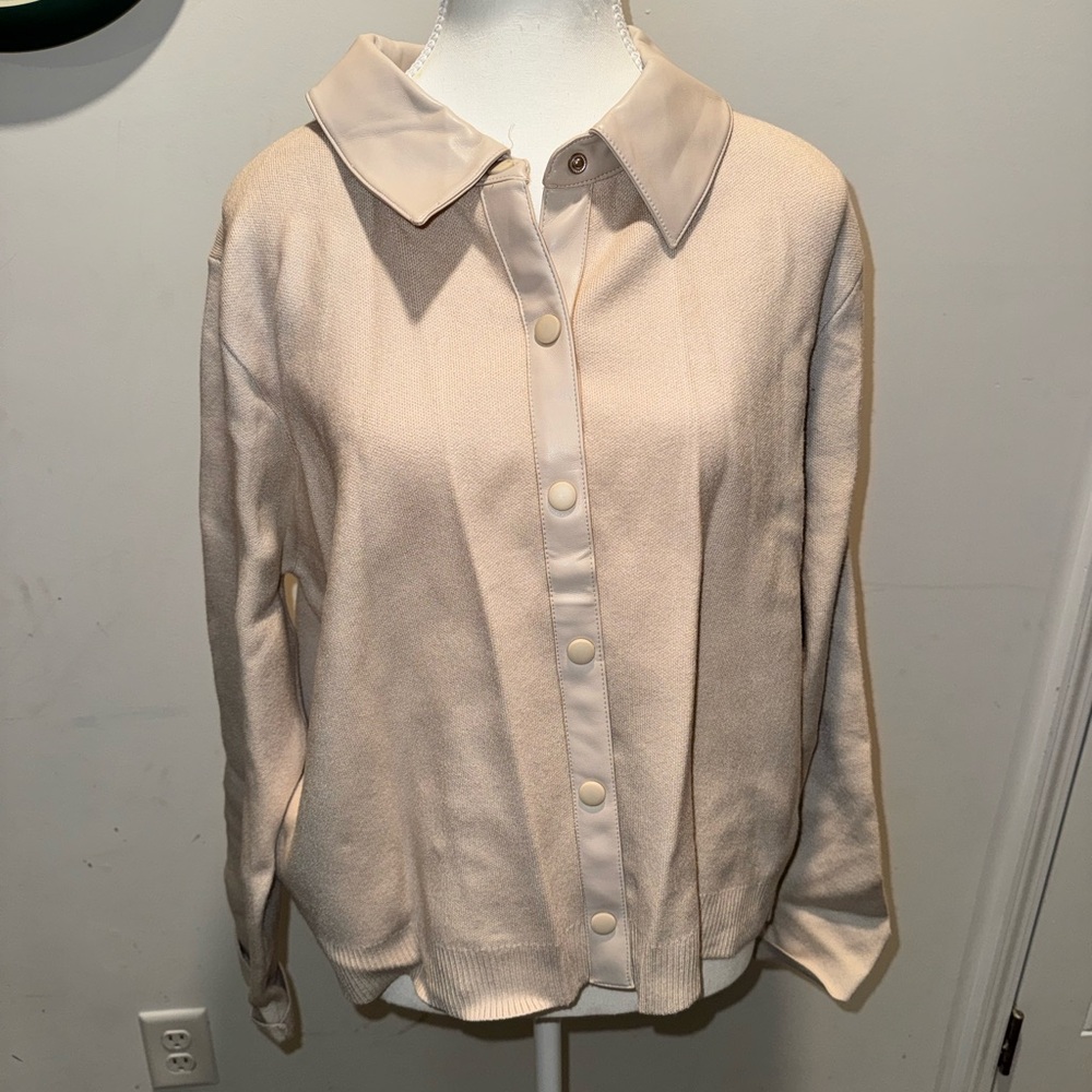 Cream Button-Up Cardigan